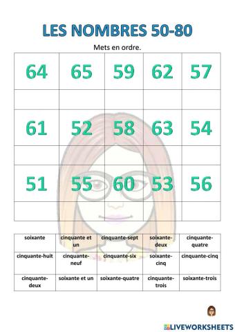 Les nombres cte 50-80