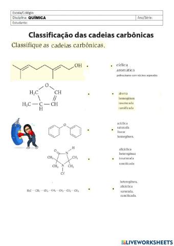 Classificação de cadeias carbônicas