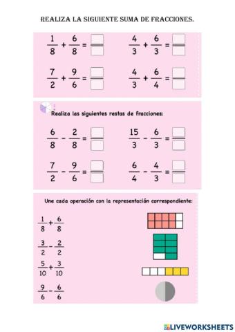 Suma y resta de fracciones