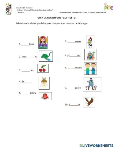 Repaso gue - gui - ge - gi