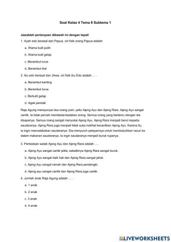 Ulangan Harian Tema 8 Kelas 4