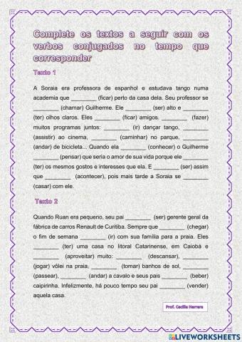 Pretérito Perfeito e Imperfeito