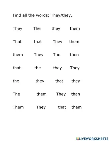 Sight word They-they