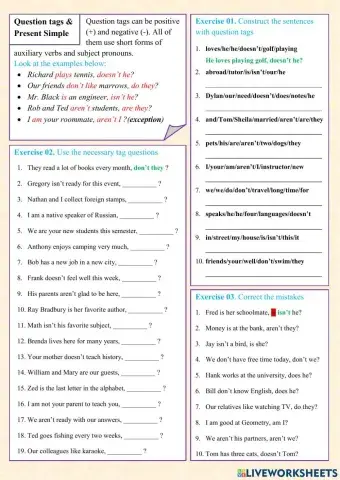 Question tags - present simple