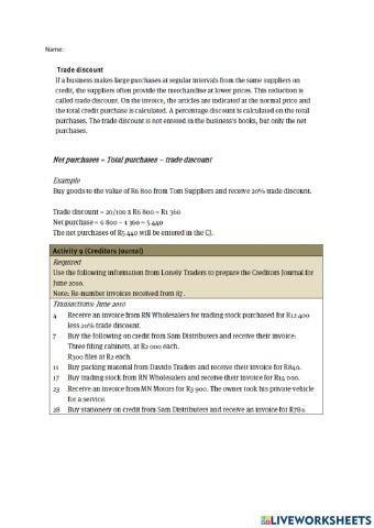 Trade discount in accounting