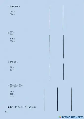 Legnagyobb közös osztó, legkisebb közös többszörös