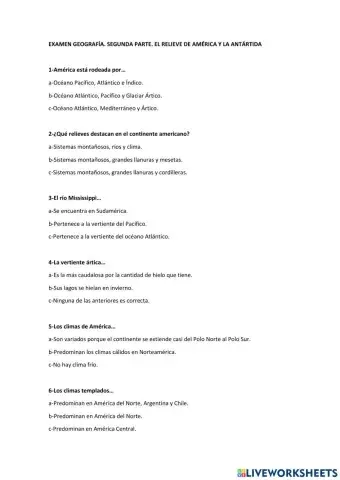 Relieve americano y antártico