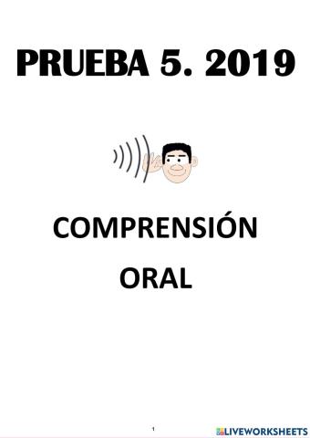 Comprensión oral. Prueba 2019
