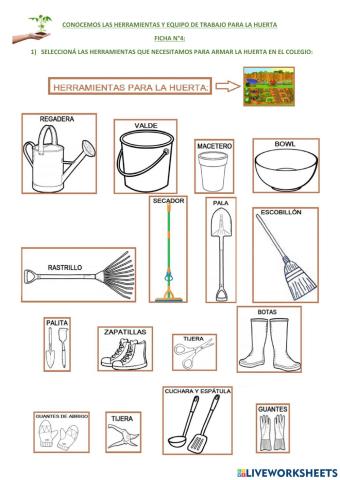 A trabajar con las herramientas de la huerta