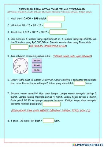 Latihan Olimpiade Kelas 4