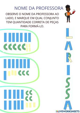 Partes do Nome da Professora