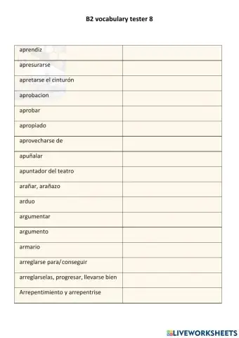 Vocabulario b2 - 8