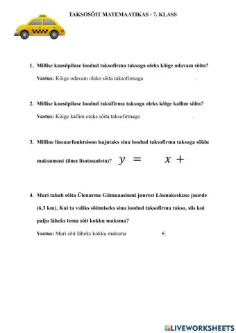 Taksosõit matemaatikas