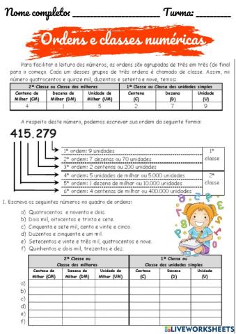 Classes e ordens (4º ano)
