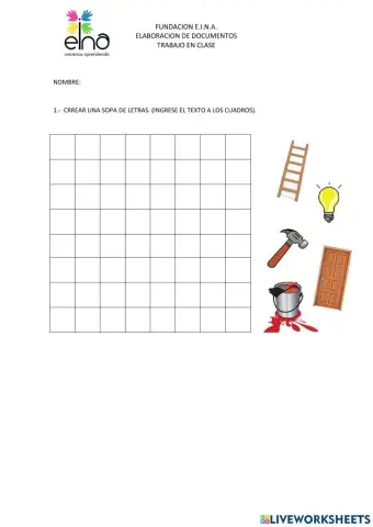 Crear una sopa de letras en word