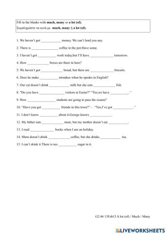 Bsenior Worksheet 46G