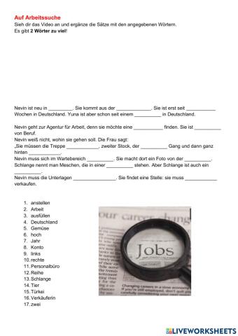 Auf Arbeitssuche