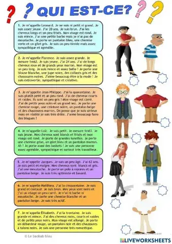 Describir personas en francés