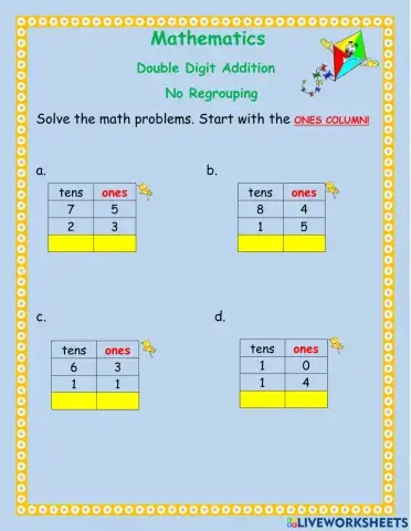 Double digit addition -2