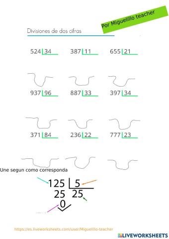 Divisones de dos cifras