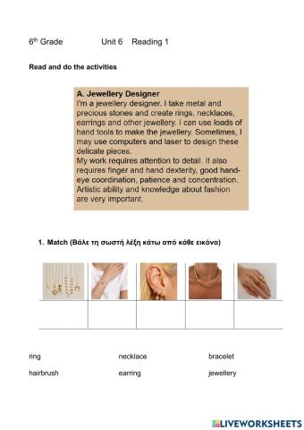 Unit 6 Lesson 1 Reading 1