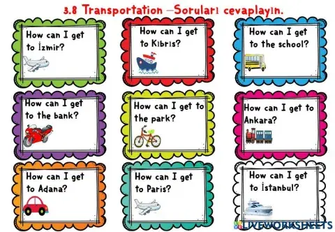 3.8 Transportation Worksheets