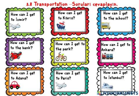 3.8 Transportation Worksheets