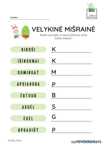 Kokie žodžiai pasislėpė?