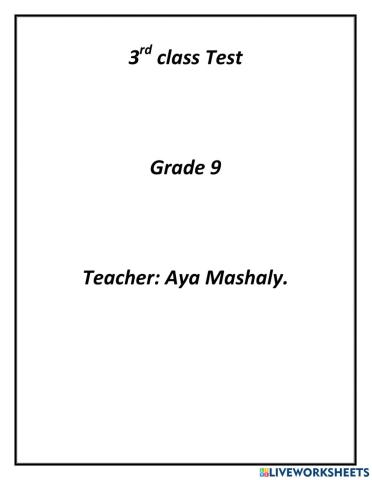 3rd short test