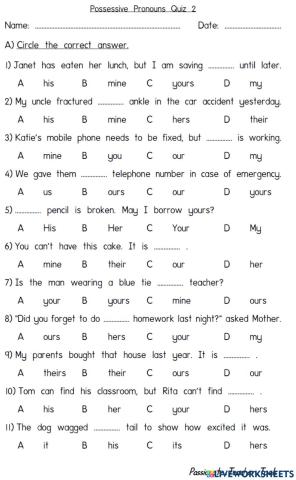 Unidad 2 - inglés 2°