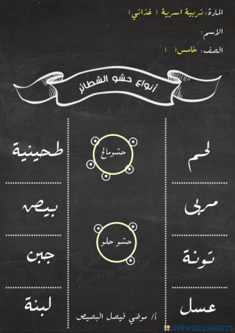 ورقة عمل تفاعلية