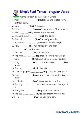 Past Simple Irregular verbs
