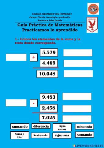 Relación entre sumas y restas