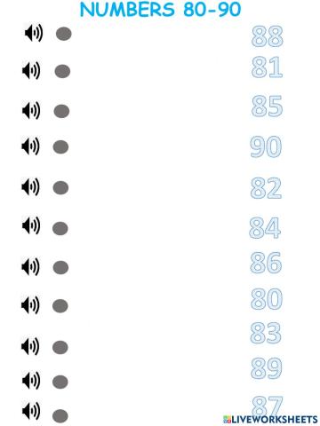 Numbers 80-90