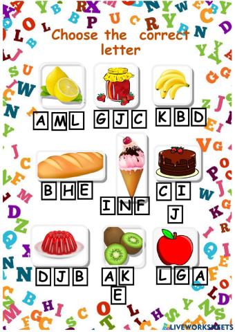 The alphabet. Food.