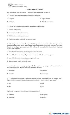 Evaluación Capas de la Tierra