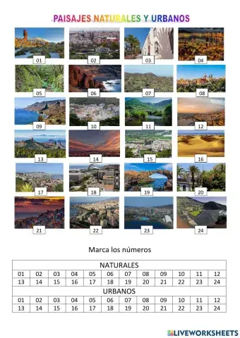 Paisajes naturales y urbanos