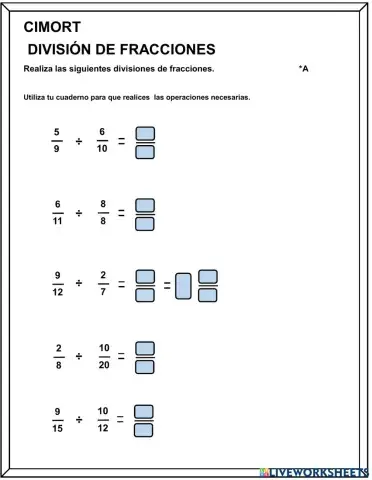 División de fracciones -A