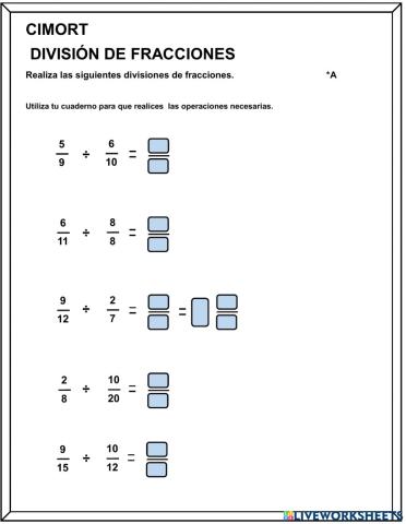 División de fracciones -A