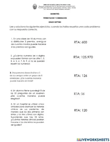 Permutacion y combinacion