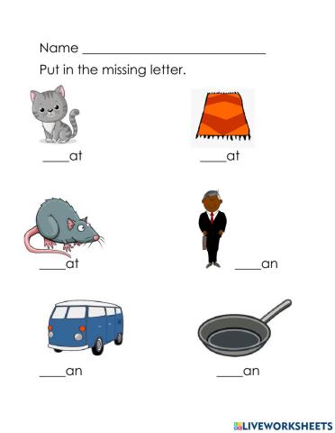 At, an word family  review