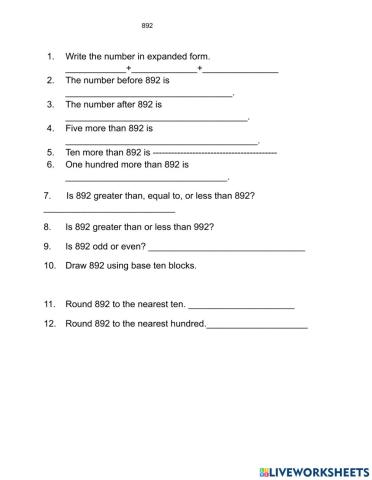 Number of the Day, 892