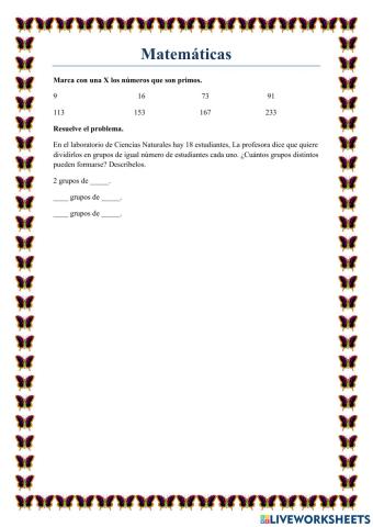 Números primos y compuestos