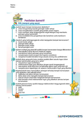 Penilaian sumatif Unit 3