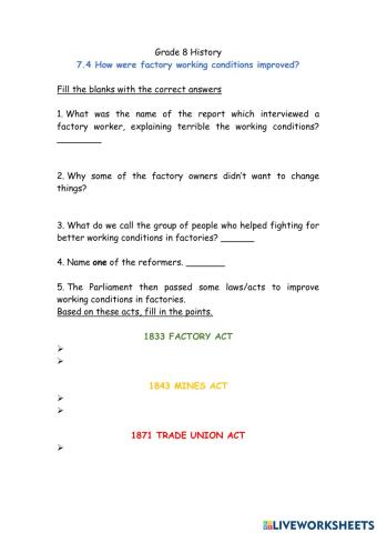 Reformers and Factory Laws