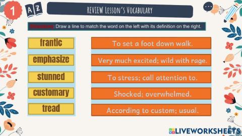 Review M3 Wk3 Vocabulary 6th