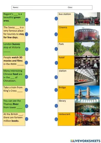 Engslish Year 5 : Unit 1 (Town and Cities)
