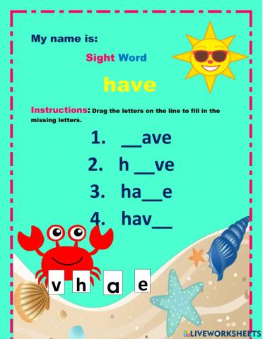 Sight Word have