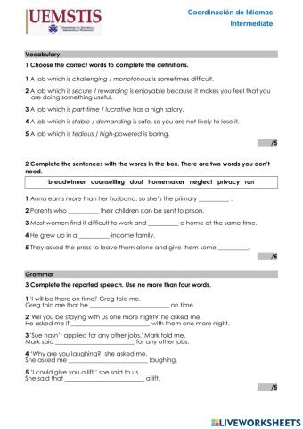 Exam (Intermediate) UEMSTIS