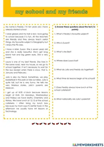 Reading comprehension